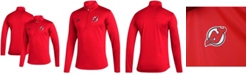 adidas Men's Red New Jersey Devils Under The Lights Aeroready Quarter-Zip Jacket